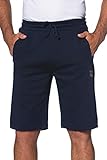 kurze hose damen sport Elastischer Bund JP 1880 Herren große Größen bis 8XL, Bermuda-Shorts, Kurze Jogginghose mit elastischem Bund, Sweat-Pants mit 2 Taschen Navy 3XL 702636 70-3XL