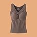 Bra Thermal Underwear for Women High Stretch Fleece Lined Tops with Bra Padded Warm Tank Tops Plus (1B-Coffee, M)
