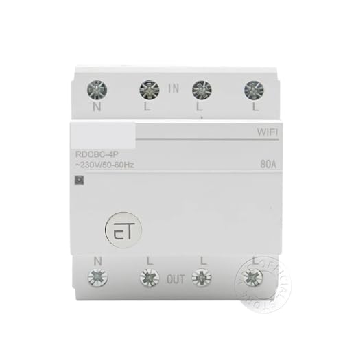 Interrupteur relais programmable et disjoncteur 4P 63A rail DIN