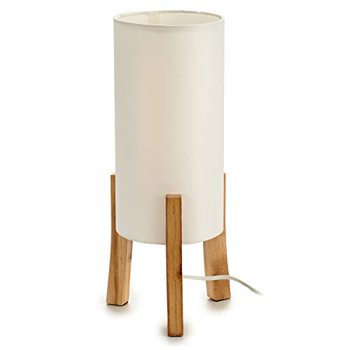 Preisvergleich Produktbild GrundigTischlampe aus HolzLampenschirm Hängeleuchte näve Tischleuchte wohnling Standelampe