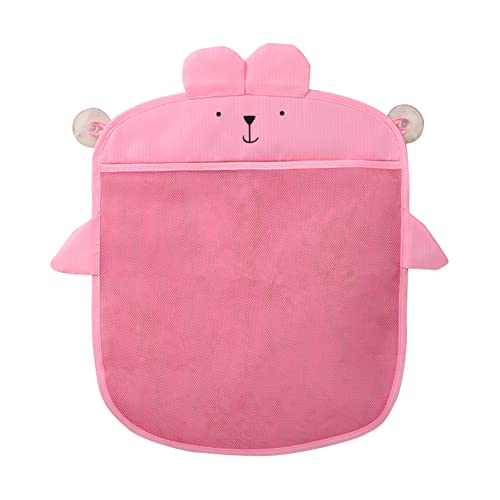 Mesh Bath Toy Organizer, Cute Animals Baby Bath Toy Storage Organizer with 2 Self Adhesive Hooks, Bathtub Toy Organizer Mesh Bath Net Storage Baby Tub Holder for Kids Toddlers