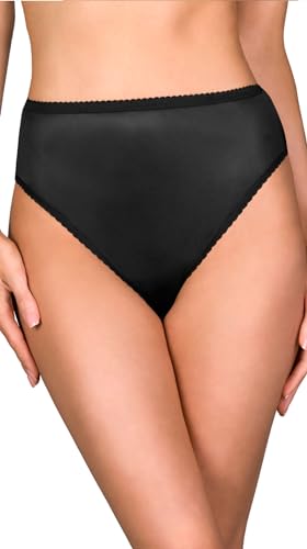 Shadowline Women's Plus-Size Panties-Hi Cut Nylon Brief (3 Pack)