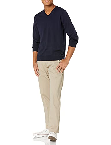 Goodthreads Men's Lightweight Merino Wool V-Neck Jumper (Available In Tall), Navy, X-Large #TOP3