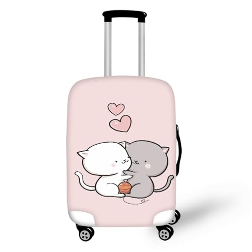 Image of Mumeson Girls Womens Travel Luggage Cover Cartoon Cat Pink Suitcase Protecert Cover Case Holiday Travel Dust-proof Suitcase Cover for 30 31 32 inches