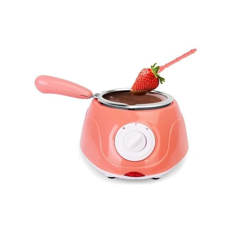 POCDUUA Fundidor Eléctrico De Chocolate De 25 W, Máquina para Fondue con Moldes para Chocolate, Fácil De Limpiar, Práctico Utensilio De Cocina para Preparar Dulces, Mantequilla,Pink