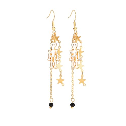 Jovono Boucles d'oreilles d'Halloween chauve-souris, citrouille, chapeau de sorcière, fantôme, crâne, accessoire d'oreille pour femme, /