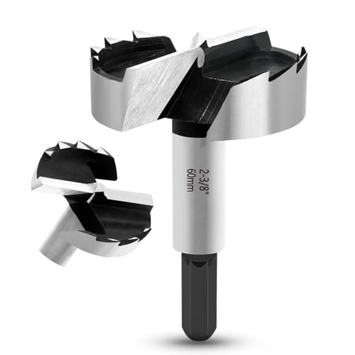 NICAVKIT Professional Forstnerbohrer 60mm für Holz,60mm Forstner bohrer Bit Holz Lochschneider mit Sechskantschaft, Holzbohrer Topfbohrer Kunstbohrer für Holzs
