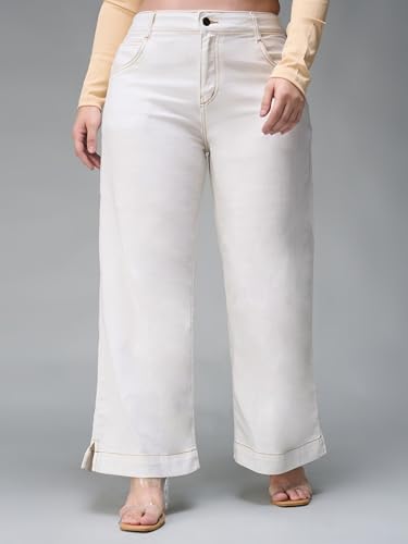 Image of Miss Chase A+ Women's Wide-Leg High Rise Regular Stretchable Denim Jeans