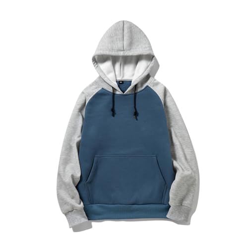 Color Block Hoodies for Men Patchwork Pullover Fall Sweatshirt Trendy Casual Hooded Long Sleeve Shirt with Pocket2