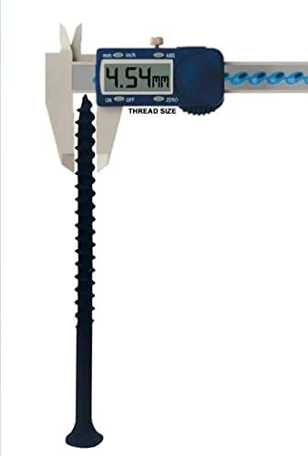 Carbon Steel Drywall Plasterboard Multipurpose Long Screws Black PH2 Bugle (Pack of 50) (4.2x100mm, 1)