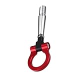 STOBAZA Aluminiumlegierung Abschlepphaken Front Heckstoßstange Ersatz Tow Ring Rot Faltbar Klappbar...