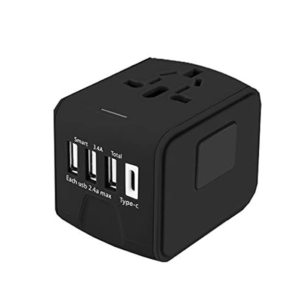 PIAOLING Adattatore di Viaggio Universale, Adattatore Universale per Viaggi in Tutto Il Mondo, Adattatore di Alimentazione Internazionale con Porte USB C per USA EU nel Regno Unito aus