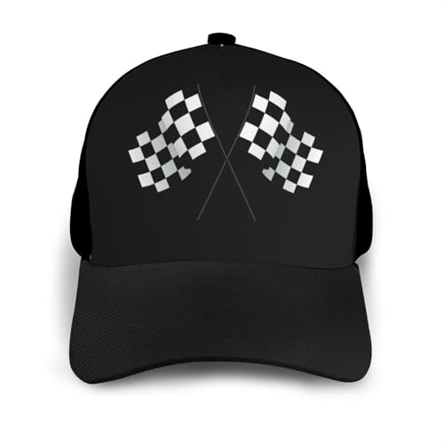 Checkered Flags Race Car Flag Unisex Classic Adjustable Curved Brim Baseball Cap, Trucker Hat3