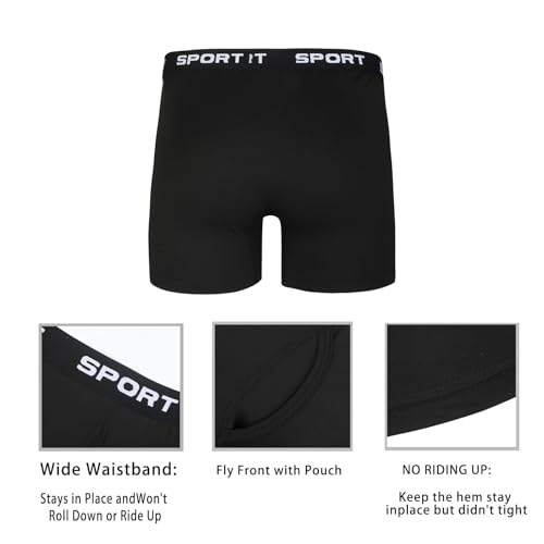 Men's Trunk Boxer Briefs Breathable with Short Leg Open Fly Underwear No Ride-up for Men 5/10pcs3