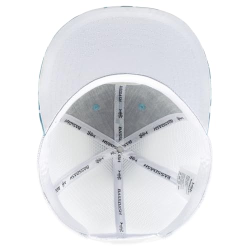 Image of BASSDASH Flat Brim Trucker Cap Adjustable Snapback Hat Mesh Back for Men Women