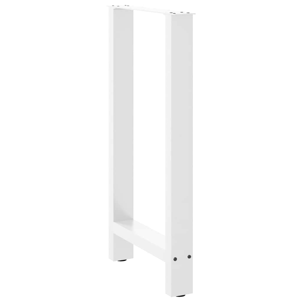 Lot de 2 pieds de table de bar blancs, 40 x 90-91 cm, patins de table en acier, structure de table stable pour tables mange-debout et bricolage, avec vis et pieds de nivellement réglables