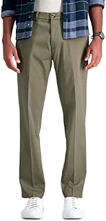 Haggar Herren-Hose, bügelfrei, Premium-Khaki, gerade Passform, Flache Vorderseite, Khaki, Toast, 36W / 29L