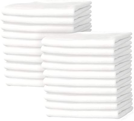 Nabob Wipers New Premium White T-Shirt Knit Rags, Exact Cut Pieces - 100% Cotton, Cloth Rags, Excellent for General Cleaning, Spills, Home, Staining, Polishing, Bar Mop (White Knit, 1lb Bag)