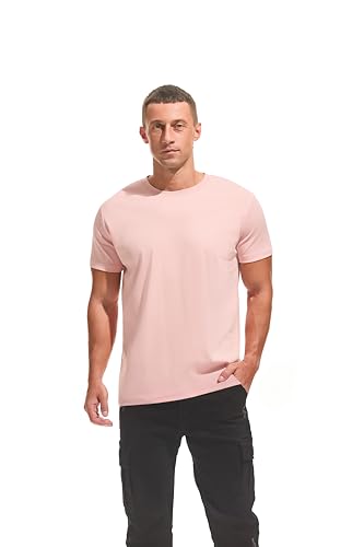 Men's Heavyweight T-Shirts 220GSM,Cotton t Shirt Plain Crew Neck Short Sleeve Tees for Gym Workout & Casual Wear3