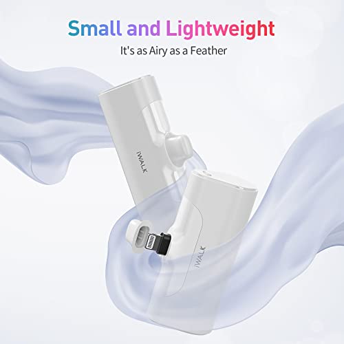 iWALK Small Portable Charger 4500mAh Ultra-Compact Power Bank Cute Battery Pack Compatible with iPhone 13/13 Pro Max/12/12 Mini/12 Pro Max/11 Pro/XS Max/XR/X/8/7/6/Plus Airpods and More,White