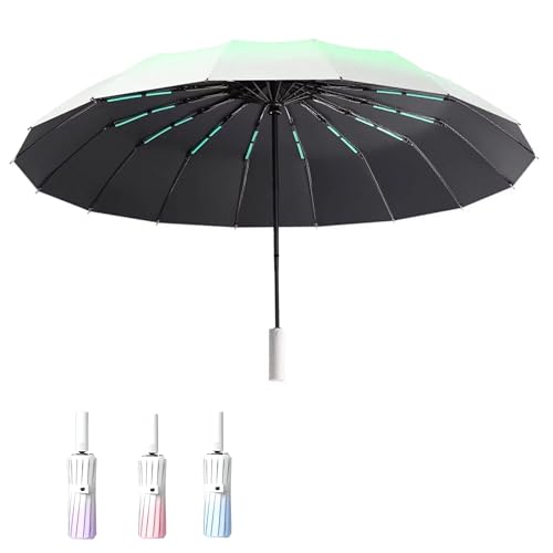Image of PRIME PICK Gradient Automatic Umbrella - Windproof and UV-Resistant Foldable Umbrella with One-Button Auto Open Close, Sturdy Frame, Compact and Travel-Friendly