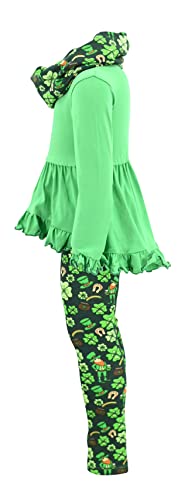 Image of Unique Baby Girls Kids Toddler 3pc Outfit Set Long Sleeve Cotton Blend Tunic Top Leggings and Scarf