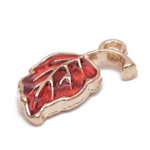 Image of VIDRIO Pack of 80 Autumn Leaves Enamel Charms Gold Plated Colored Pendants Hawaii Style Accessories for Necklace Bracelet Jewelry Making DIY Crafting