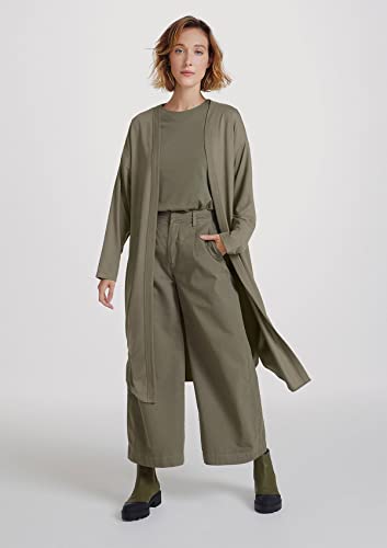 Calça Feminina Cintura Alta Wide Leg Em Sarja - Verde 040