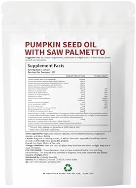 VivoNu Pumpkin Seed Oil with Saw Palmetto Capsules, 300 Count — view 8