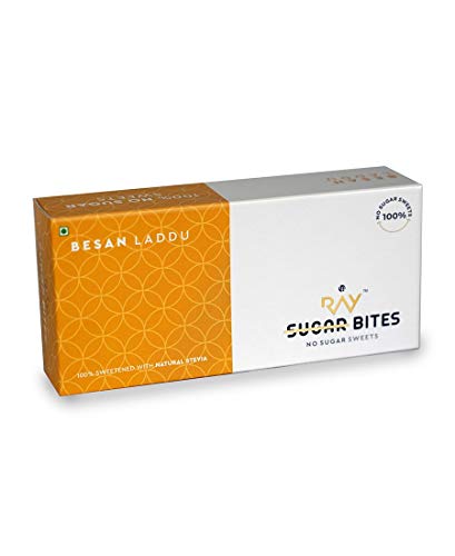Image of LB RAY No Sugar Bites Stevia Besan Laddoo - 100% Sugar Free Sweets (Pack of 3 - 900g)