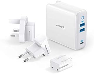 Anker USB C Charger, 65W PIQ 3.0&GaN Type-C Charger with a 45W PD Port, PowerPort III 3-Port 65W Charger with US/UK/EU Plugs for Travel, for USB-C Laptops, iPad Pro, iPhone, Galaxy and More