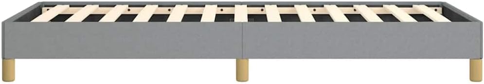 Twin XL Bed Frame Light Grey Polyester Fabric with Engineered Wood Platform, Sturdy Slatted Foundation, Easy Assembly, No Box Spring Needed, Modern Minimalist Bedroom Furniture