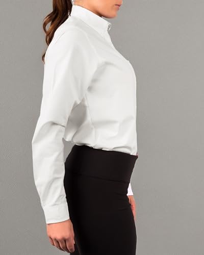 KNG Women’s White Button Down Long Sleeve Oxford Shirt - M