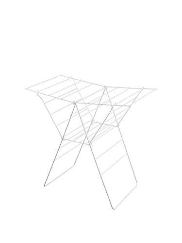 Metaltex 40720014080 Lione Séchoir sur Pieds à Ailes Métal Blanc 17 m