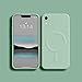 UEEBAI Liquid Silicone Wireless Charging Phone Case for iPhone XR, Built-in Magnets Compatible with MagSafing Faster Charging Slim Fit Soft Microfiber Cover - Mint Green
