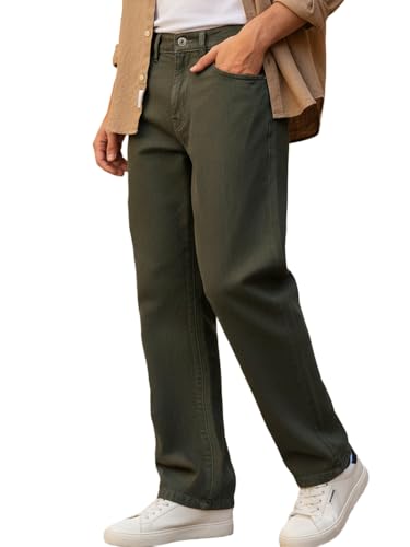 Image of Urbano Fashion Men's Loose Mid Rise Baggy Fit Washed Jeans Non-Stretchable