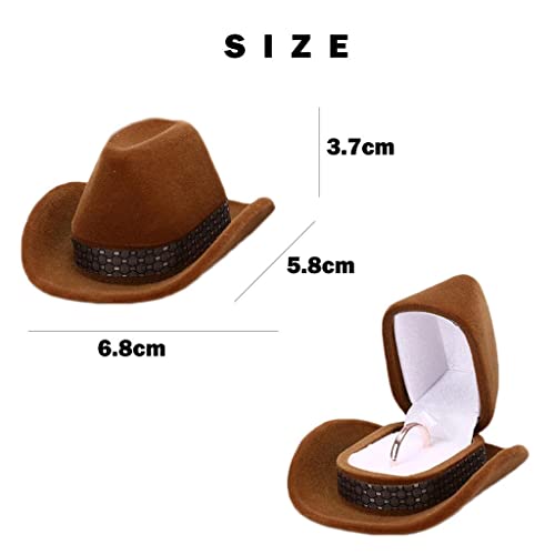 Wusteg 5Pcs Ring Gift Boxes Cowboy Hat Shape Velvet Wedding Engagement Ring Box For Earrings Jewelry Storage Box Acrylic Display Organizer Case For All Kinds Of Ring Earrings Velvet Insert #TOP1