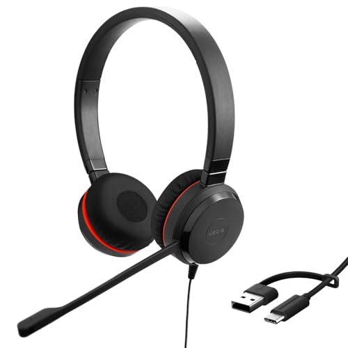 Jabra Evolve 20 SE Stereo Headset - Microsoft Zertifizierte Kopfhörer für VoIP Softphone mit...