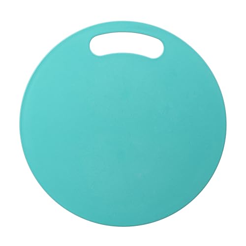 Image of Kitchen Cutting Board Turquoise Plastic Large Size with Handle (27Cm X 27Cm) (Round)