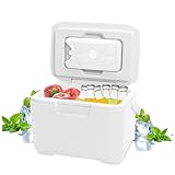 Pequeña Caja fría 6L Enfriador pequeño con 5 Paquetes de Hielo Duradero 72-96 H Caja de refrigeración de refrigeración Fute-Aislante Caja de congelador con Mango para BBQ Camping Viajes Pequeño refri