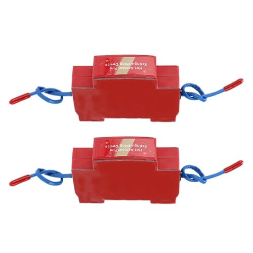 Automatic Fire Suppression System For Electrical Cabinets Heat Aerosol Fire Extinguishing Device With Dual Nozzles 170C Auto Activation DIN Rail Mounted For Control Panels & Battery Boxes (30G)