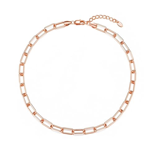 Philip Jones Rose Gold Plated Paperclip Necklace