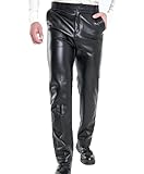  CRITOR Pantalon Droit en Cuir PU pour Homme, Pantalon en Simili Cuir, Pantalon d\'affaires, Grande Taille