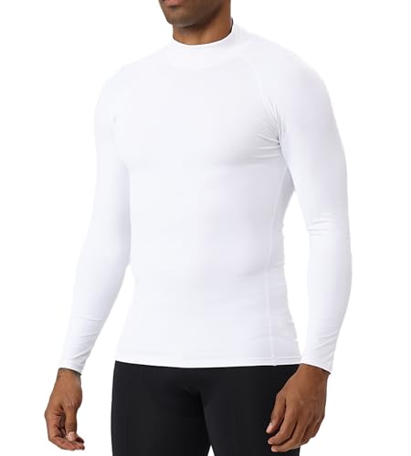 Turtle Neck Compression Shirts for Men Athletic Workout T-Shirt Sports Undershirt Quick Dry Base Layer Running Tops