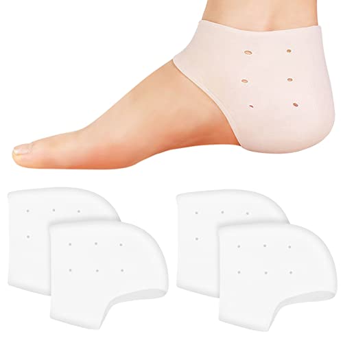 2 Pairs Silicone Heel Protectors Soft Gel Heel Protectors for Blister Prevention Heel Cups for Plantar Fasciitis Heel Pain Relief Heel Sleeves Ankle Protectors Suitable for Men and Women