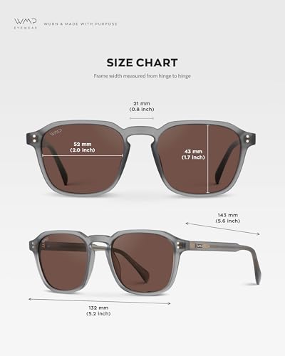 Image of WearMe Pro Men's Polarized Square Sunglasses - Wide Fit, Retro Style, UV400, Lightweight Frame for Driving & Daily Wear