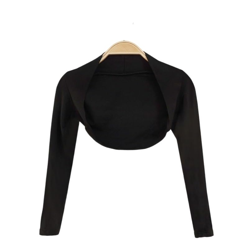 Chaqueta de Danza Ballet Suéter de Baile Envolvente for niña, Chaqueta de Calentamiento de Ballet Suave for Leotardos de Manga Larga(Black,150(140-150cm))