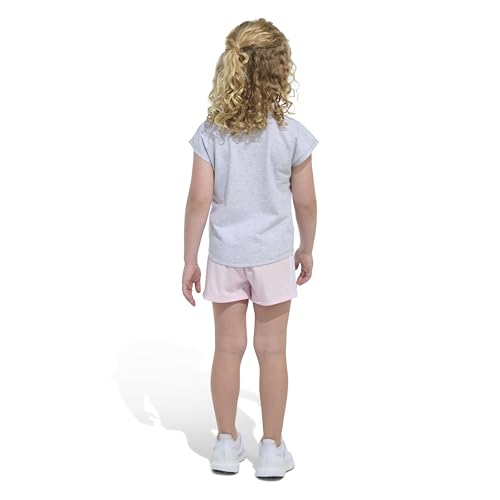Image of adidas Girls' Graphic Heather Tee Shirt and Mesh Short Set