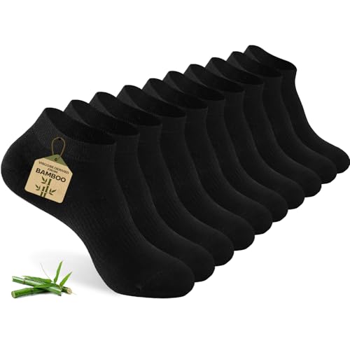 Ultra Thin Ankle Socks for Women, 5 Pairs Bamboo Rayon Low Cut Soft Breathable Seamless Ladies Socks, Lightweight Pastal Colors Black L