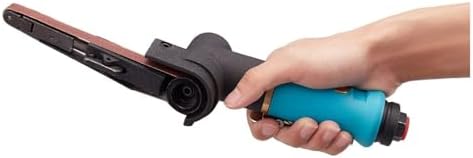 Pneumatic Belt Sander, Weld Sander, Pneumatic Grinder, Air-Powered Sander, Telescopic Support Rod, Adjustment Button (Blu D27)